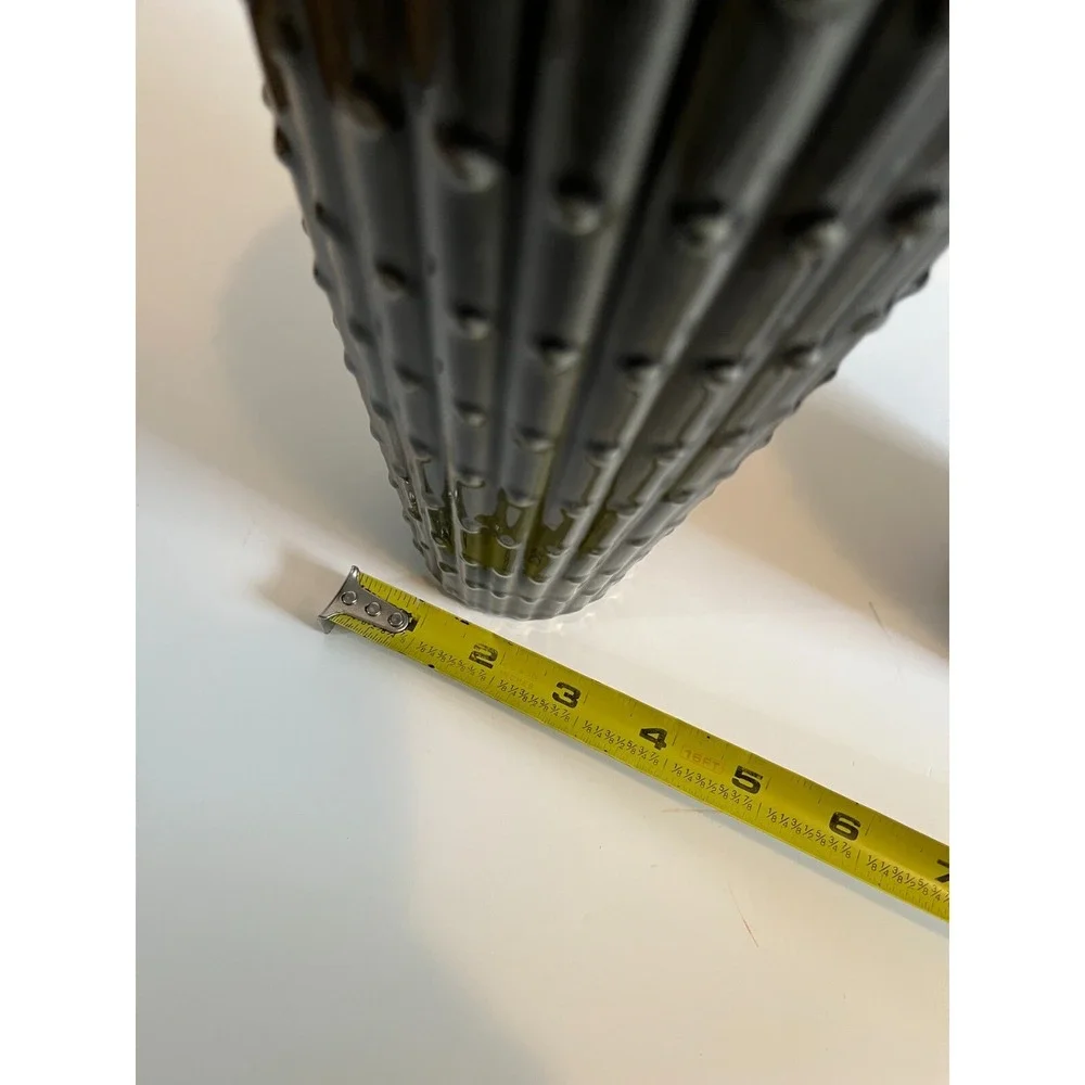 Dot Ceramic Gray GLAZE w/dots pair of Vases Home‎ Decor 10.5 in. tall
